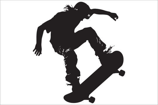 recommend clip art: Skateboarders Silhouette Vector Illustration, skateboarders silhouettes Vector collection, skateboarder silhouettes.