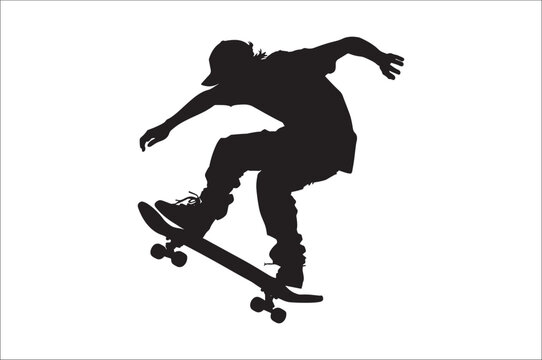 recommend clip art: Skateboarders Silhouette Vector Illustration, skateboarders silhouettes Vector collection, skateboarder silhouettes.