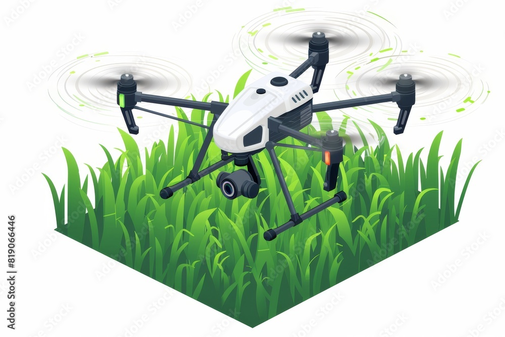 Aufkleber efficient pesticide spraying in 5g ecological technology for vineyard management using isometric dro