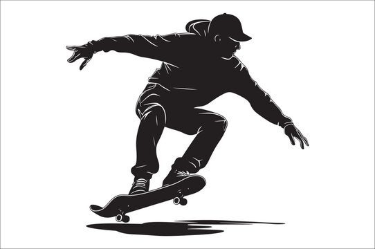 recommend clip art: Skateboarders Silhouette Vector Illustration, skateboarders silhouettes Vector collection, skateboarder silhouettes.