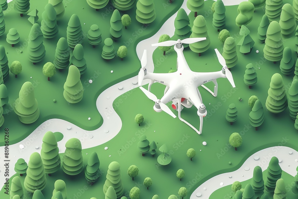 Poster advanced green crop protection with nature farming using drone technology for tech exploration in su