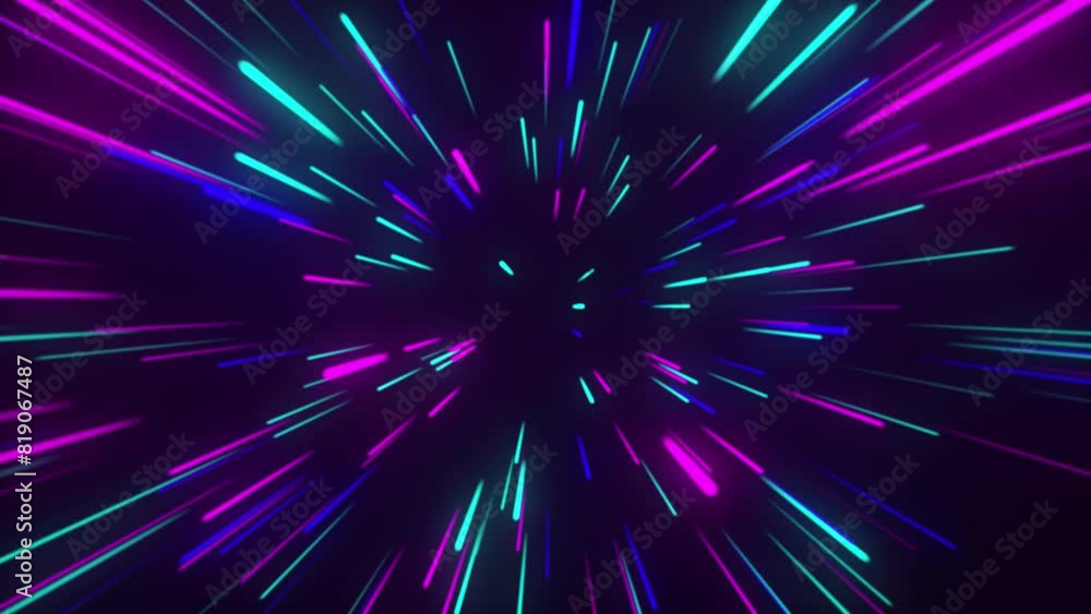 Poster abstract radial zoom surface of blurred multi color tunnel on white background. wormhole space tunne