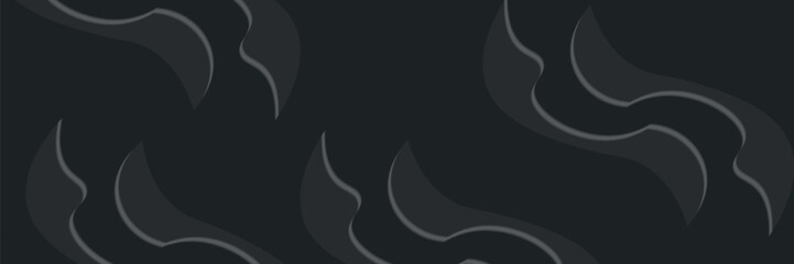 3D black geometric abstract background overlapping layers on dark space with wave shape decoration. for banners, flyers, cards or brochures. vector
