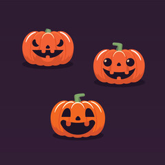 Halloween jack o'lanterns pumpkins icon set illustration jpeg