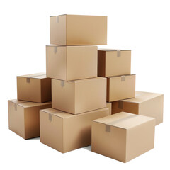 PNG Stack Of Cardboard Boxes Isolated On Transparent Bckground