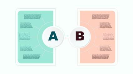 Blank company process chart infographic template as vector with 2 options can be used for progress, diagram, annual report, web design. Business concept.