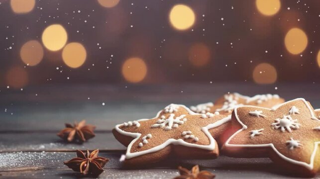 christmas ginger cookies with human shaped in the dazzling kitchen