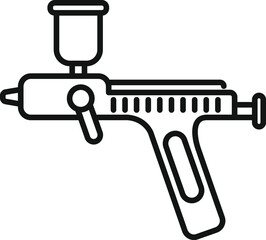Black and white line art vector icon of a medical syringe for injections