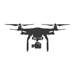 silhouette flying drone camera black color only