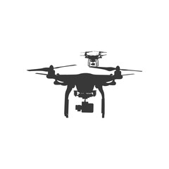 silhouette flying drone camera black color only