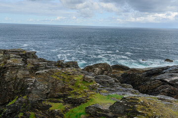 A View of the Ocean From a Rocky Cliff