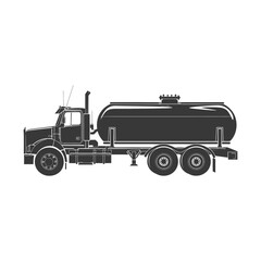 silhouette fuel tunker truck black color only