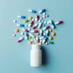pills in a glass bottle