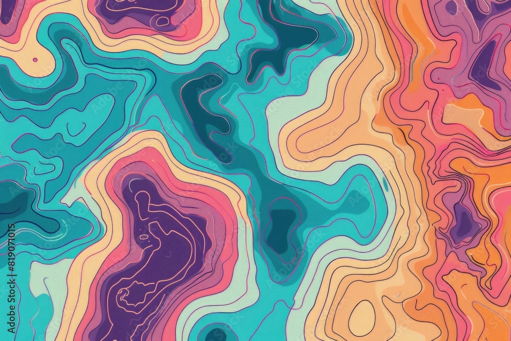 Poster Vibrant abstract background with wavy shapes. Perfect for graphic design projects