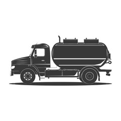 silhouette fuel tunker truck black color only