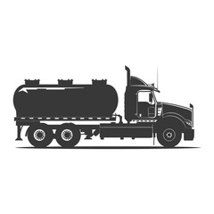 silhouette fuel tunker truck black color only