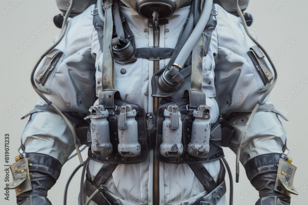 Aufkleber close up of a person wearing a space suit. suitable for science and technology concepts