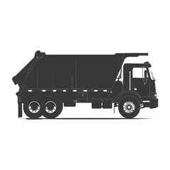 silhouette garbage truck black color only