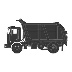 silhouette garbage truck black color only