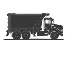 silhouette garbage truck black color only