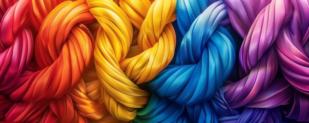 Vibrant rainbow rope unity symbol background