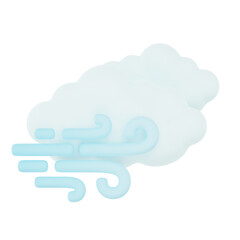 Cloudy windy day 3d render weather icons set