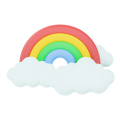 Rainbow 3d render weather icons set