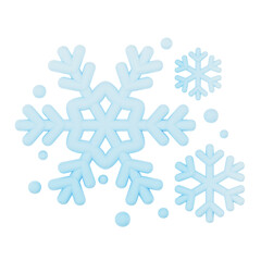 Snowflake 3d render weather icons set