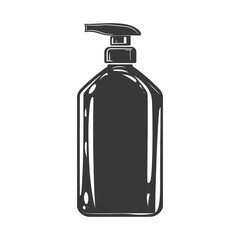 Fototapeta premium silhouette hand sanitizer bottle black color only