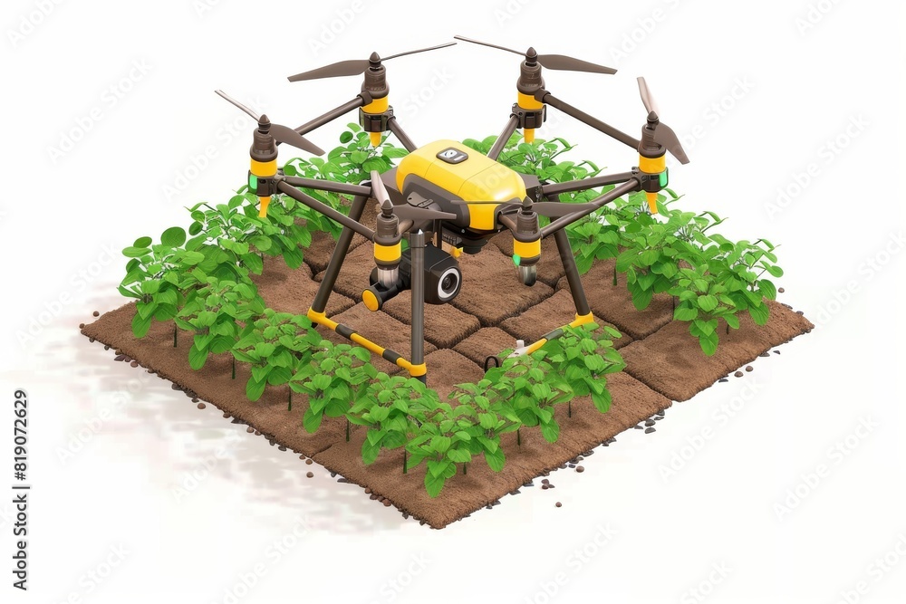 Poster efficient agricultural irrigation with precision monitoring and drone technology in digital crop aut