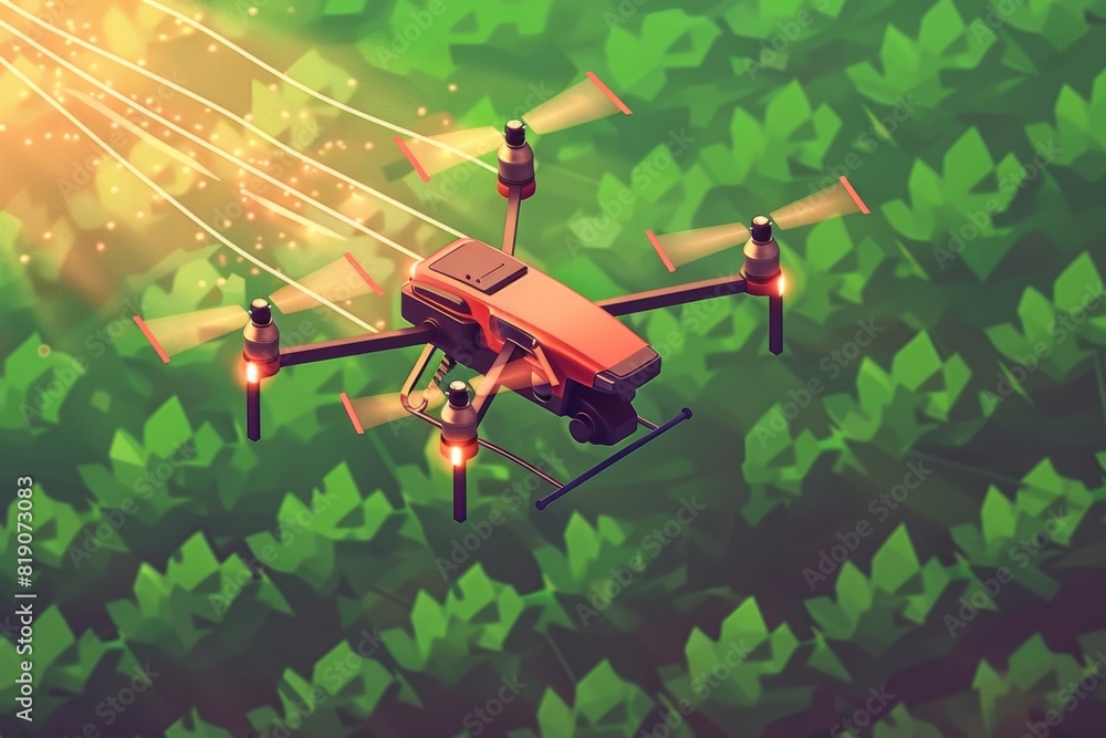 Poster efficient playful farming techniques in digital agriculture with drone technology for precision moni
