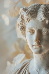 Detailed view of a woman statue, ideal for historical or artistic projects