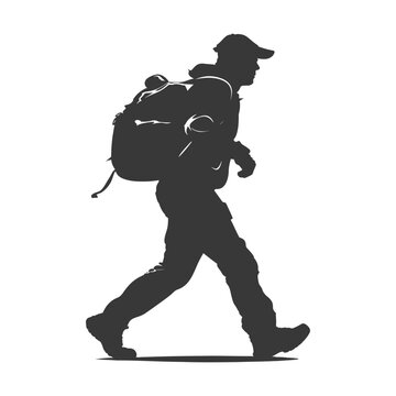 recommend clip art: silhouette Mailman in action full body black color only
