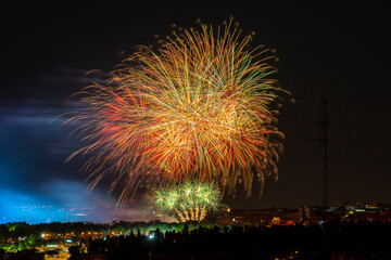 Fireworks in Madrid on the occasion of the San Isidro festivities