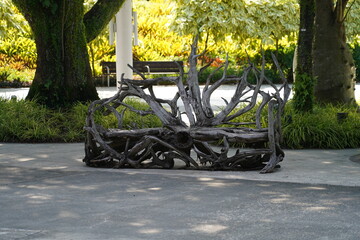 These benches, crafted from tree roots or dead wood, blend rustic charm with organic artistry....