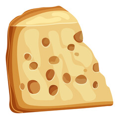 A piece of cheese. Illustration on a white background