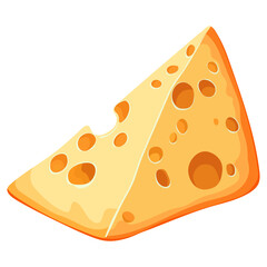 A piece of cheese. Illustration on a white background