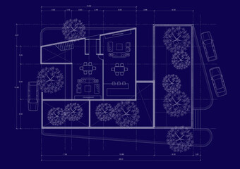 Floor plan designed building on the drawing.