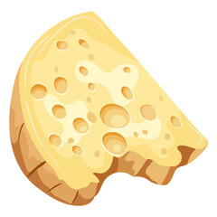 A piece of cheese. Illustration on a white background