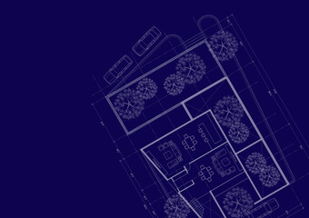 Floor plan designed building on the drawing.