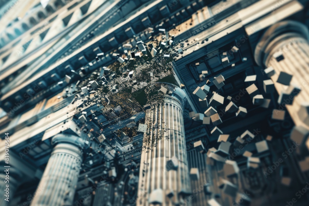 Poster A very tall building with numerous windows, suitable for architecture projects
