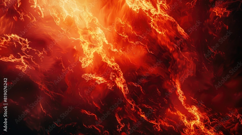 Poster Close up of fire with a beautiful sky background. Perfect for adding warmth and color to your design projects