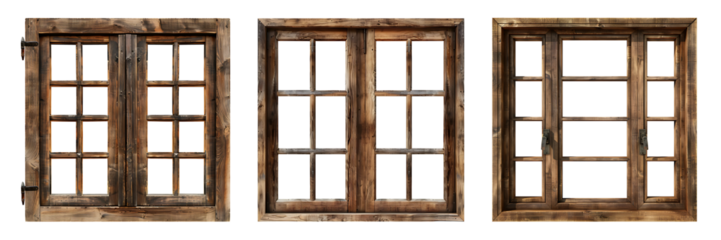 wooden window frame isolated