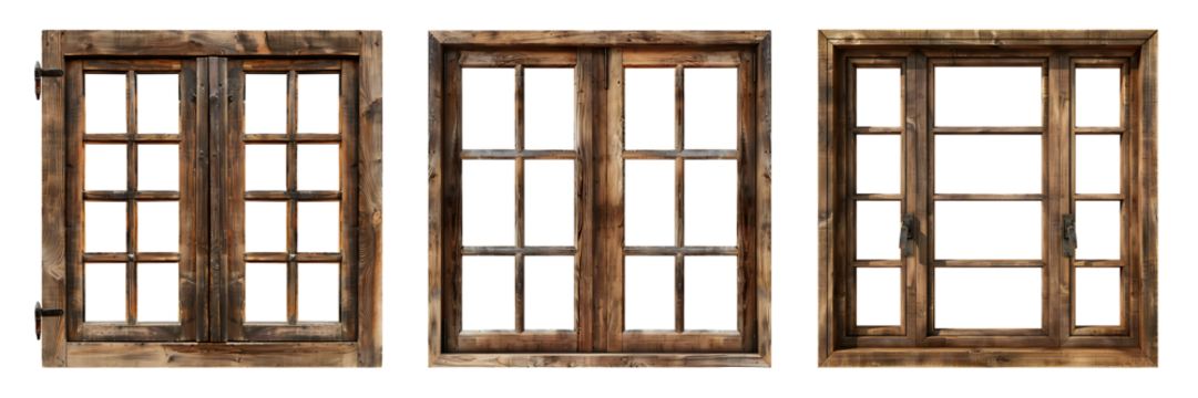 wooden window frame isolated