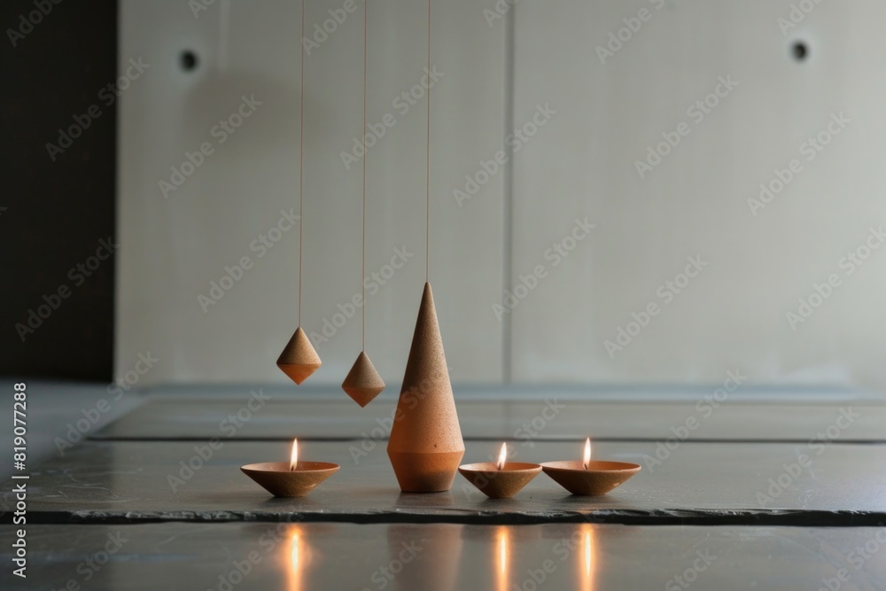 Poster group of candles on a table, suitable for various occasions