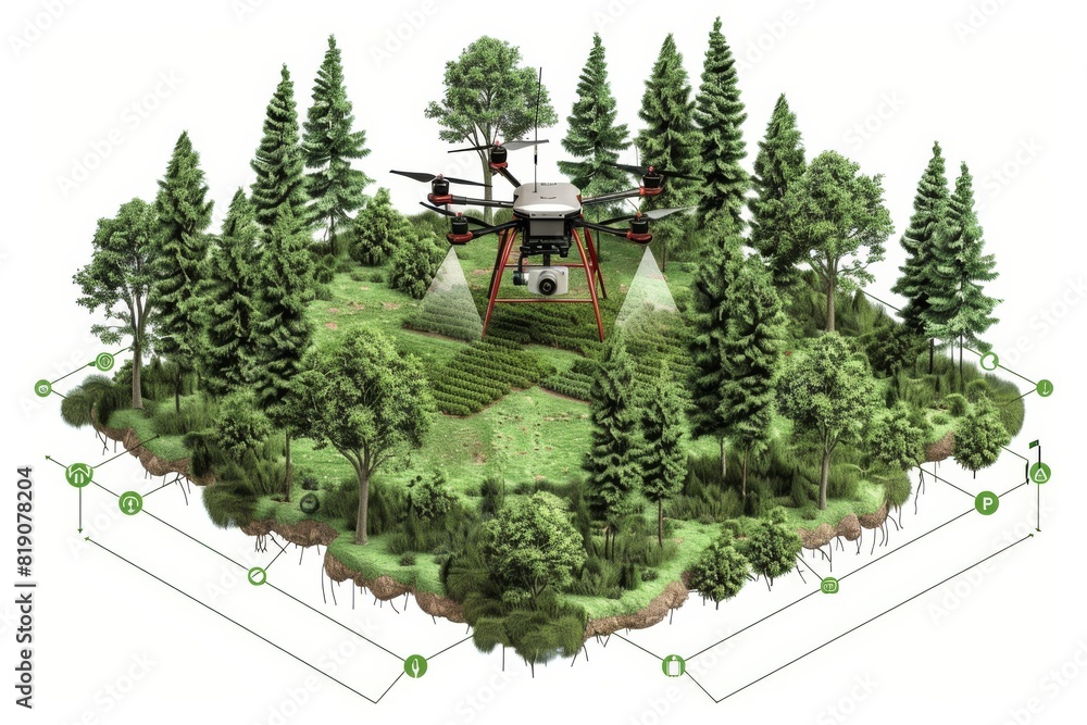 Poster efficient green precision farming with advanced smart drone technology for automated cultivation usi