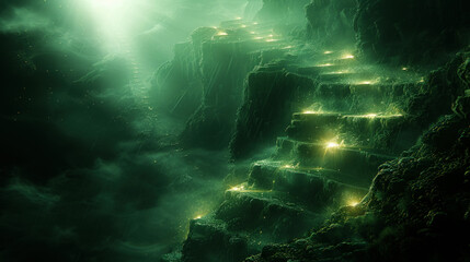 Naklejka premium Dark magic stairway