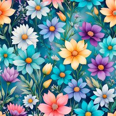 Obraz premium seamless floral pattern generative IA 