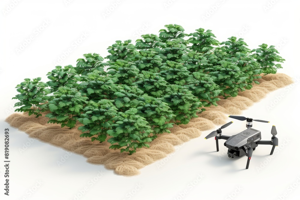 Poster vector farm help for higher yields in carrot crop with advanced business drone targeted advanced sen