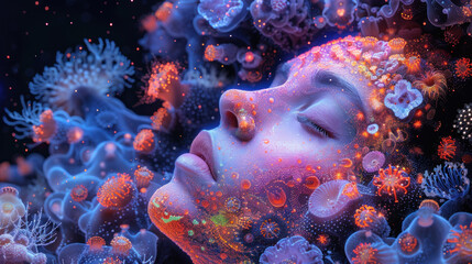 Fototapeta premium Face of psychedelic goddess